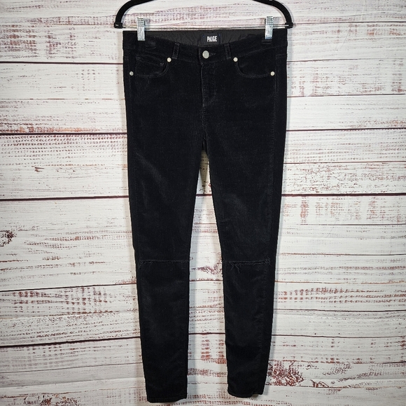PAIGE black corduroy skinny pants - Picture 1 of 16